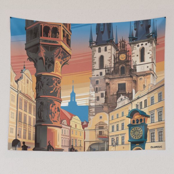 Item preview, Olomouc Vintage Travel Poster designed and sold by TravelerRat.