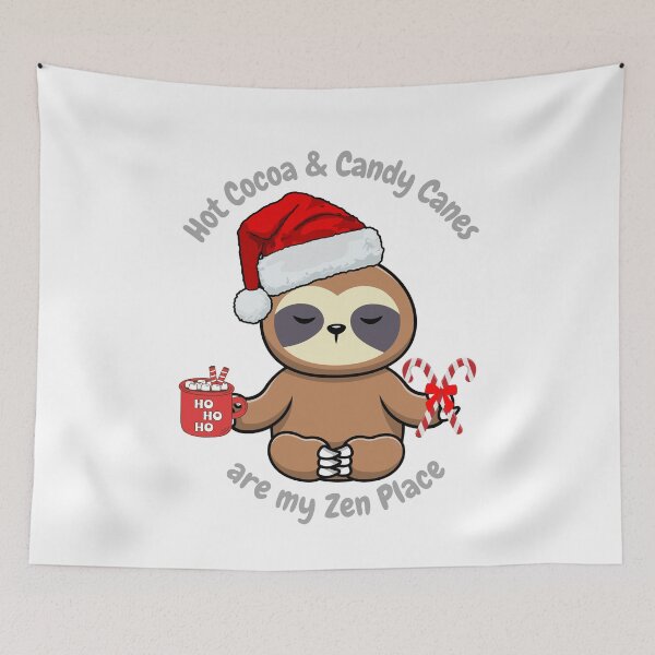 Item preview, Sloth Hot Cocoa & Candy Canes are my Zen Place - Grey designed and sold by TIPJ.