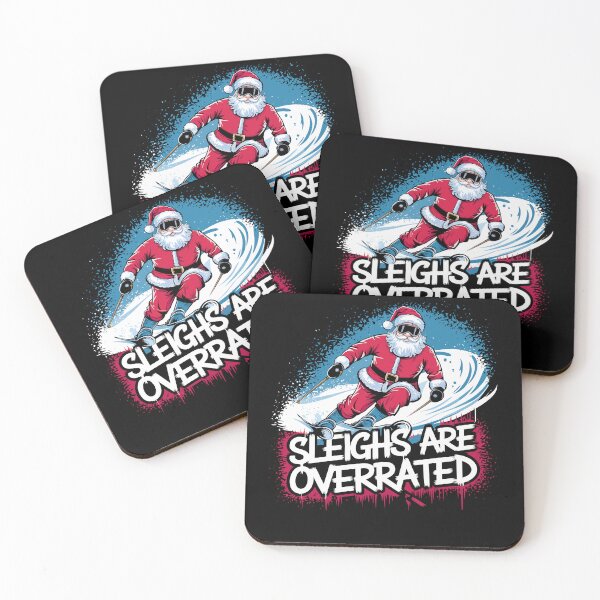 Item preview, Santa Skiing "Sleighs Are Overrated" Winter Sports designed and sold by tshirtexpressiv.