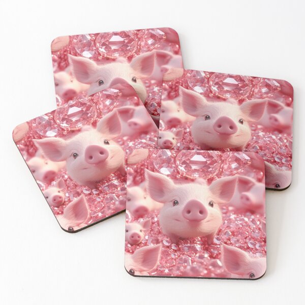 Item preview, Playful 3D Piglets with Vintage Gemstone Accents designed and sold by digitalvintage.