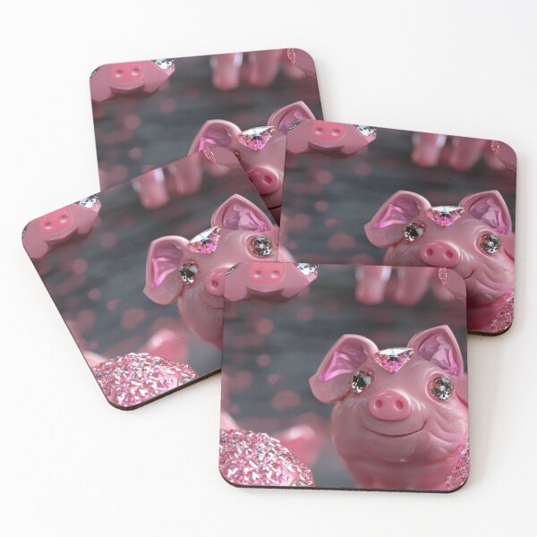 Item preview, Playful 3D Piglets with Vintage Gemstone Accents designed and sold by digitalvintage.