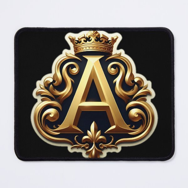 Item preview, gold-plated emblem with a prominent letter "A" at its core. designed and sold by ShihawyAhmad.
