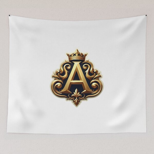 Item preview, gold-plated emblem with a prominent letter "A" at its core. designed and sold by ShihawyAhmad.