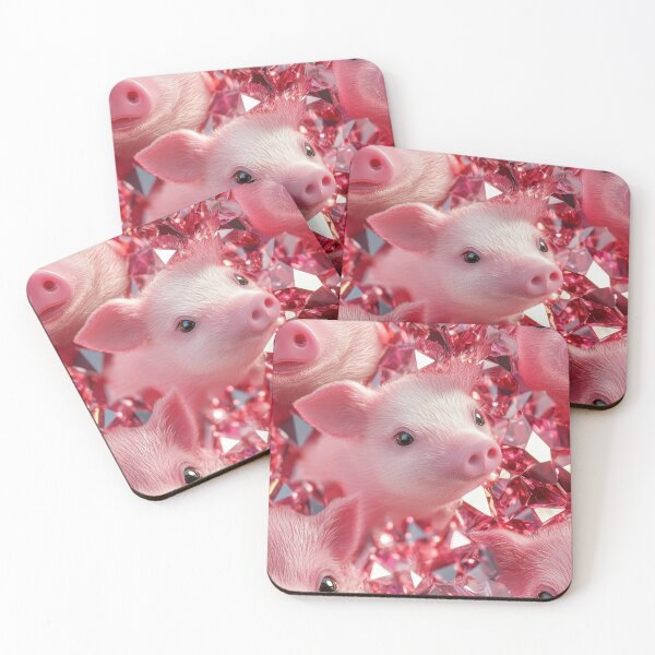 Item preview, Playful 3D Piglets with Vintage Gemstone Accents designed and sold by digitalvintage.