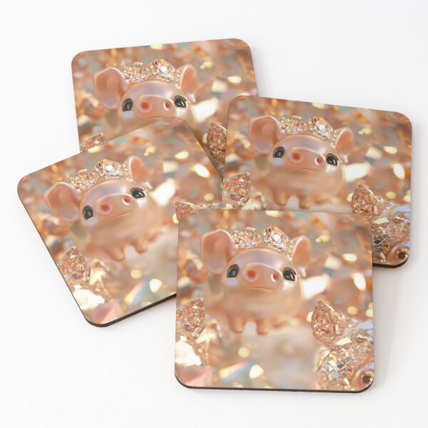 Item preview, Playful 3D Piglets with Vintage Gemstone Accents designed and sold by digitalvintage.