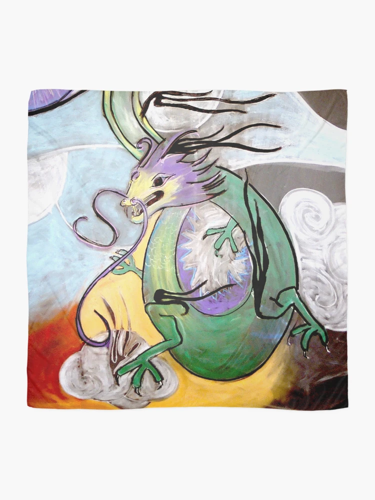 Thumbnail 2 of 3, Scarf, Cloud Dragon designed and sold by InfinitePathArt.