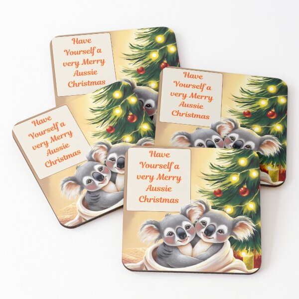 Item preview, Cozy koalas by the Christmas tree Australian Christmas animals designed and sold by KoalaCorner.
