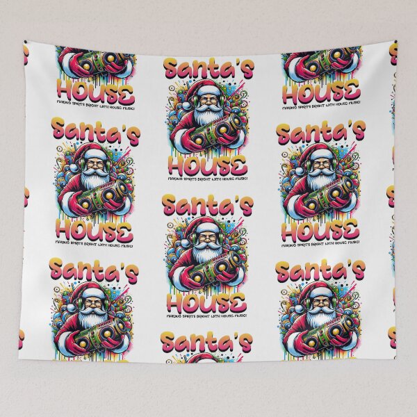 Item preview, HOUSE MUSIC  - Santa's House (Black)  designed and sold by Discothreadz.