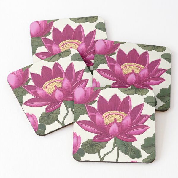Item preview, Fuchsia Lotus Flower With Yellow designed and sold by Ciervo Primavera.
