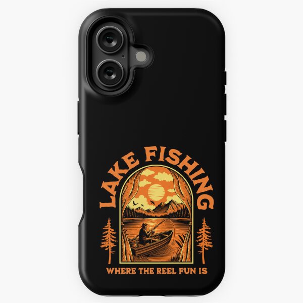 Vista previa del artículo con la obra «Pesca en lagos: donde la diversión está en el carrete», diseñado y vendido por NuttySqueaky.