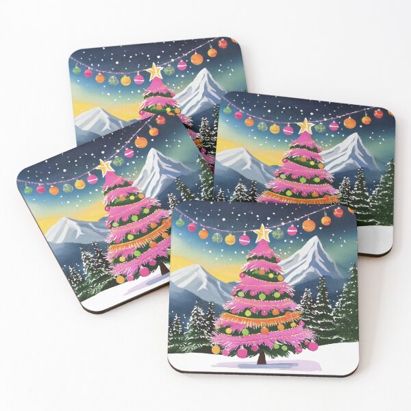 Item preview, Pink Christmas Whimsical Watercolor designed and sold by Magnolia Valley Art.