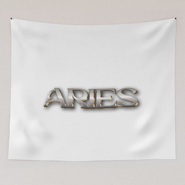 Item preview, ARIES - SILVER CHROME HOROSCOPE ZODIAC SUN SIGN Mountain Sheep Ram Star Constellation - Occult Gift designed and sold by Spinning Plates 360.