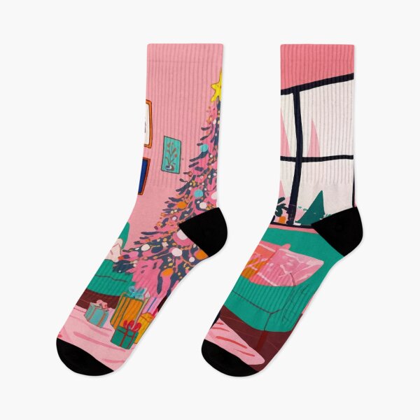 Artikelvorschau, Gemütliche Nächte Rosa Weihnachtsmalerei entworfen und verkauft von Magnolia Valley Art.