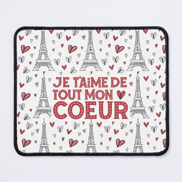 Item preview, Romantic French Artwork: 'Je T'aime de Tout Mon Cœur' with Eiffel Tower and Heart Pattern designed and sold by Michael van der Hoorn.