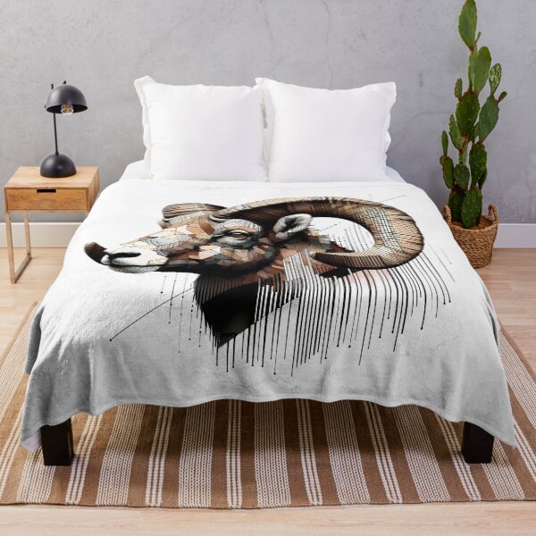 Item preview, Capricorn Head -Abstract Line Art designed and sold by AD-Digital-Art.