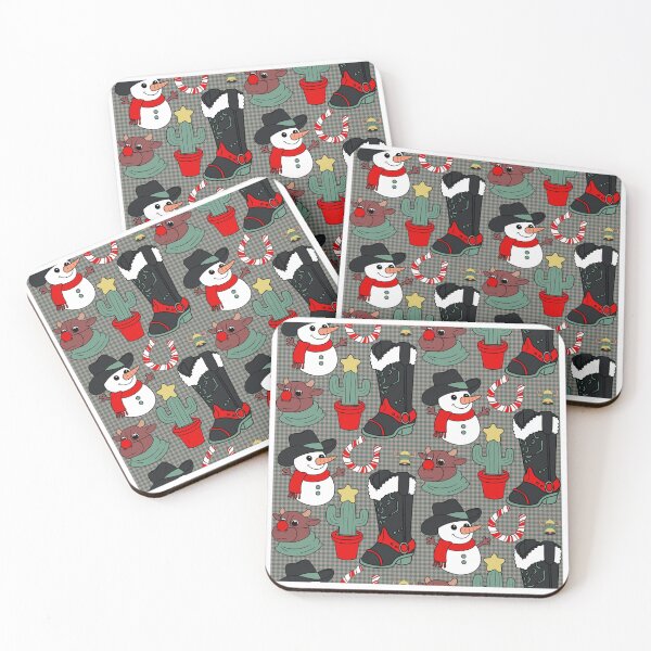 Item preview, Western Christmas on Tiny Gingham Plaid Background designed and sold by Procraftinate.