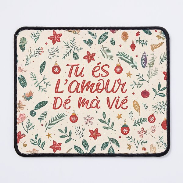Item preview, Romantic French Artwork: 'Tu Es L'amour De Ma Vie' with Floral and Festive Pattern designed and sold by Michael van der Hoorn.