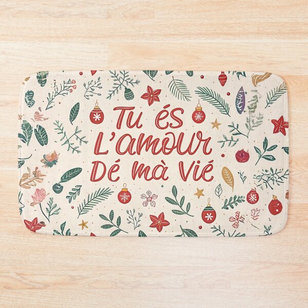 Item preview, Romantic French Artwork: 'Tu Es L'amour De Ma Vie' with Floral and Festive Pattern designed and sold by Michael van der Hoorn.