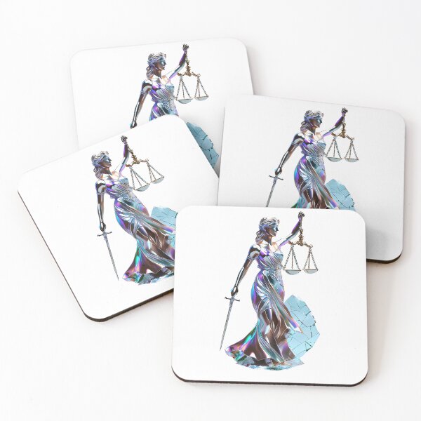 Item preview, LIBRA - SILVER CHROME HOROSCOPE ZODIAC SUN SIGN Lady Justice Judicial Star Constellation - Occult Gift designed and sold by Spinning Plates 360.