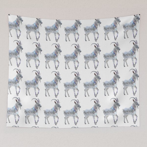 Item preview, CAPRICORN - SILVER CHROME HOROSCOPE ZODIAC SUN SIGN Mountain Sheep Ram Star Constellation - Occult Gift designed and sold by Spinning Plates 360.