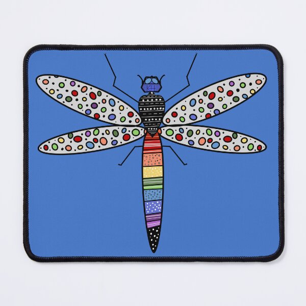 Item preview, Rainbow Dragonfly on Blue designed and sold by KHoltDesigns.