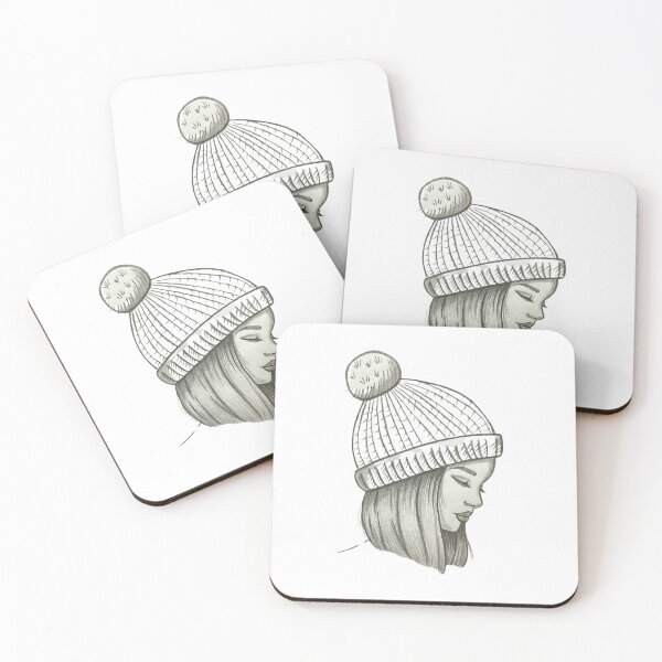 Item preview, young woman with winter hat designed and sold by somtob.