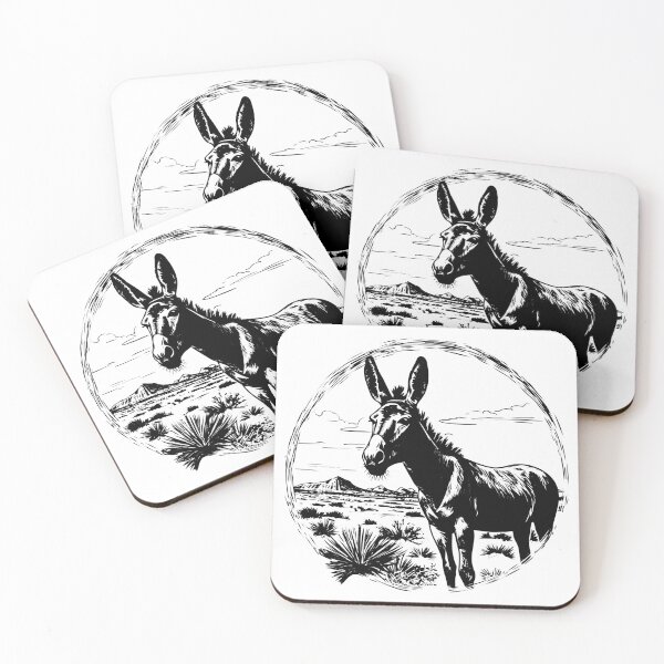 Artikelvorschau, Esel, Maultier, Burro, Arsch, Mini, Esel, Wüste, trocken, beladen, Ranch, Bauernhof entworfen und verkauft von inkoutninja.
