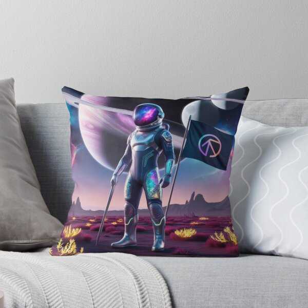 Artikelvorschau, Ein futuristischer Astronaut in einer leuchtenden Cyberpunk-Welt. entworfen und verkauft von MrTrendyDesigns.