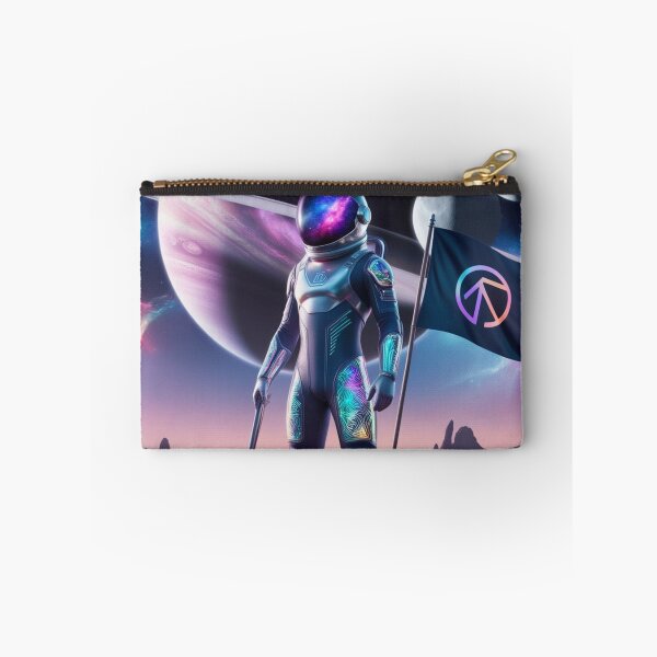 Artikelvorschau, Ein futuristischer Astronaut in einer leuchtenden Cyberpunk-Welt. entworfen und verkauft von MrTrendyDesigns.