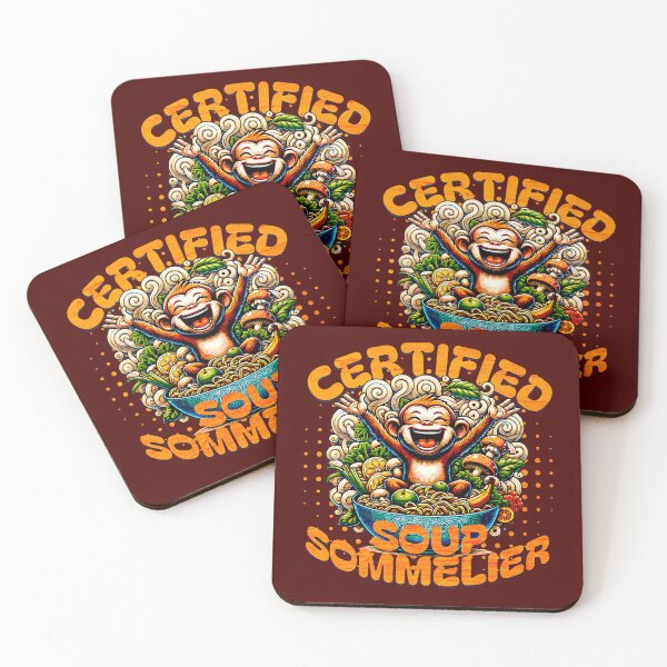 Item preview, Certified Soup Sommelier – Playful Monkey Art designed and sold by Belarte.shop.