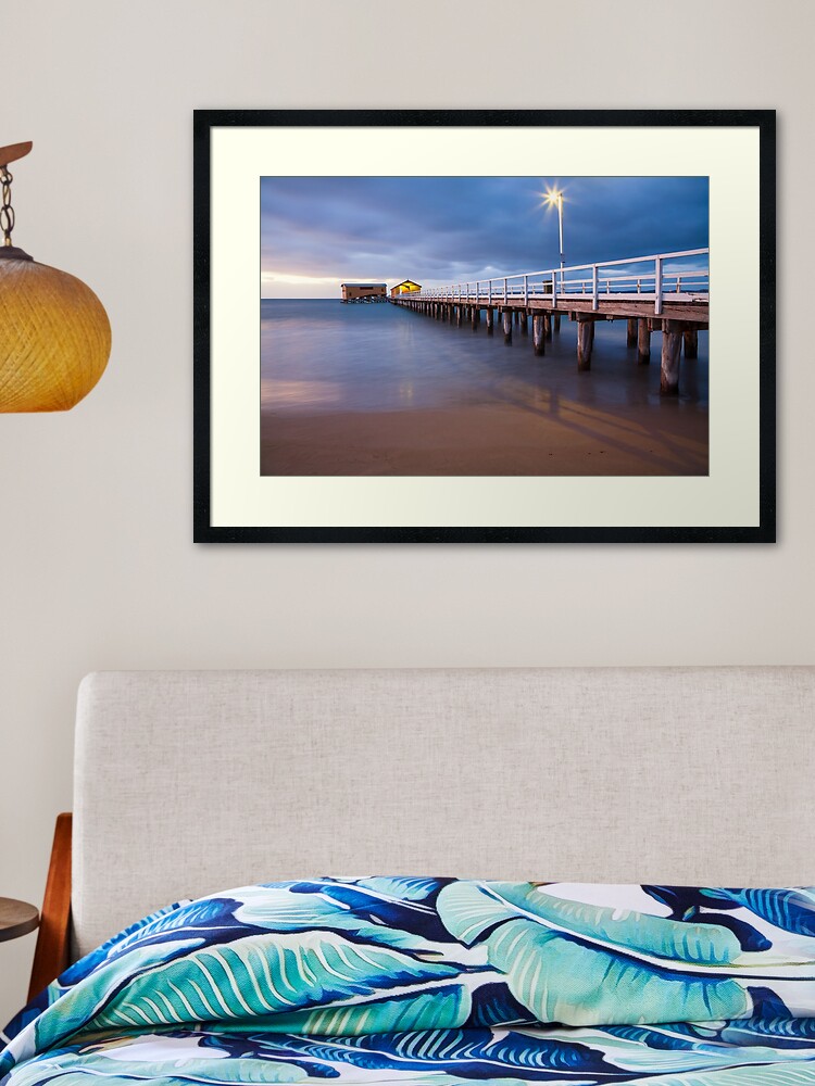 Thumbnail 1 of 7, Framed Art Print, Queenscliff Pier Autumn Dawn, Victoria, Australia designed and sold by Chockstone.