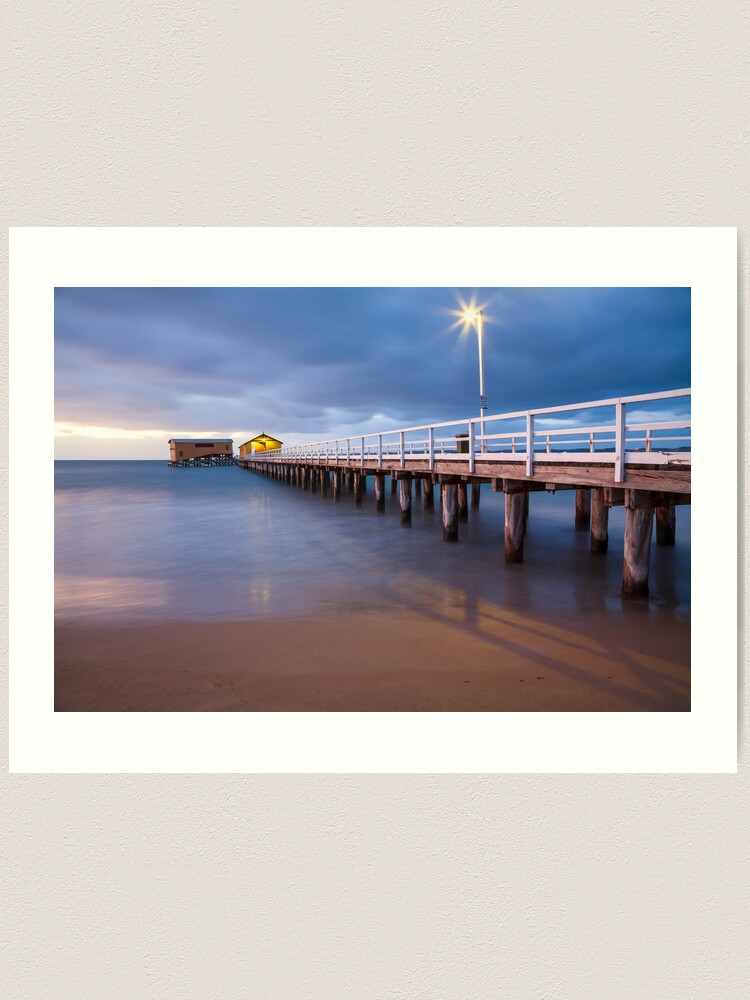 Thumbnail 1 of 3, Art Print, Queenscliff Pier Autumn Dawn, Victoria, Australia designed and sold by Chockstone.