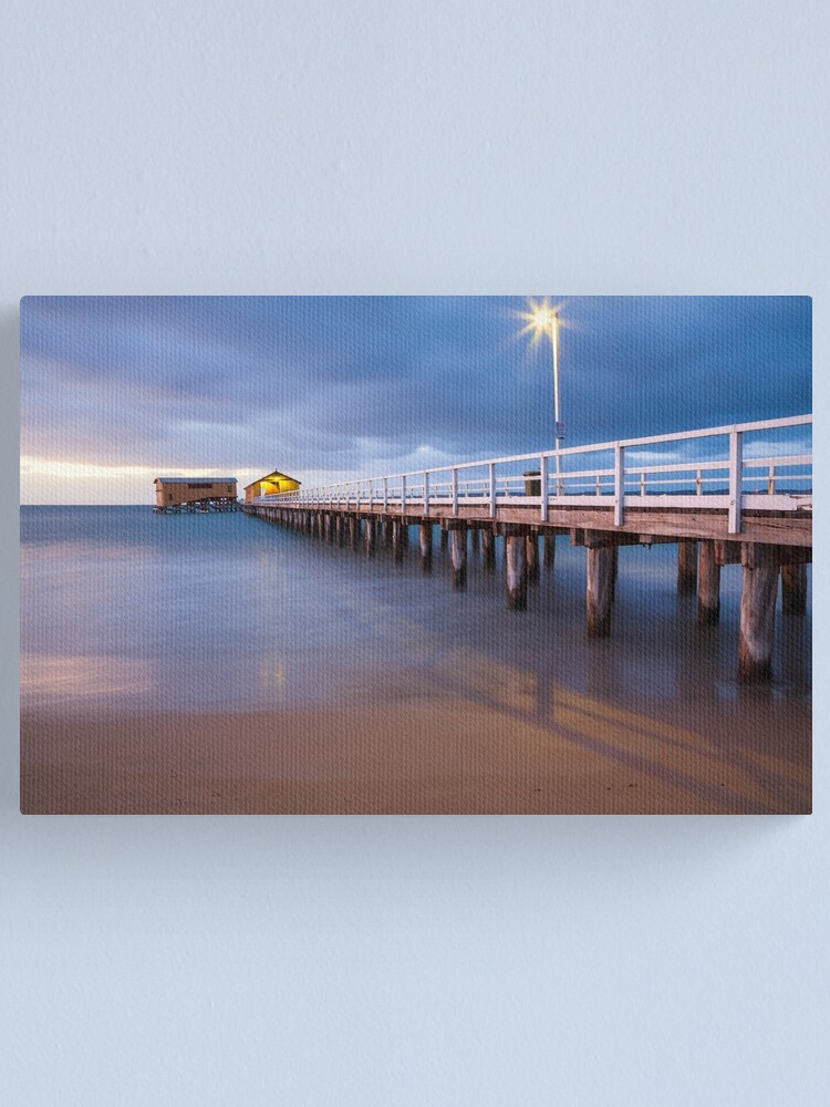 Thumbnail 2 of 3, Canvas Print, Queenscliff Pier Autumn Dawn, Victoria, Australia designed and sold by Chockstone.