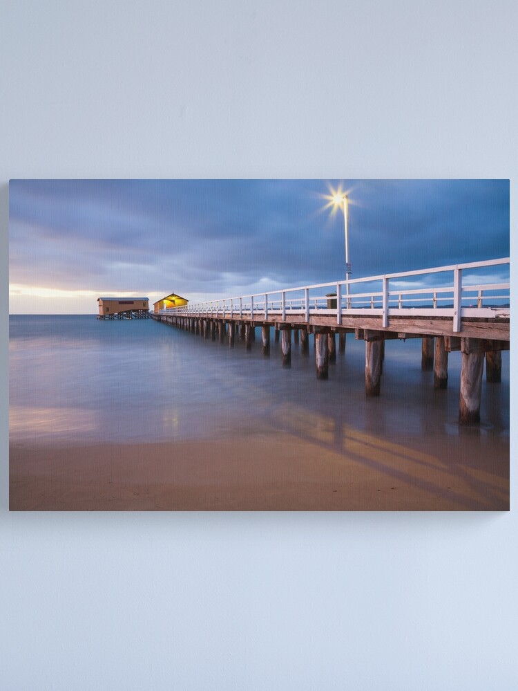 Thumbnail 2 of 3, Canvas Print, Queenscliff Pier Autumn Dawn, Victoria, Australia designed and sold by Chockstone.