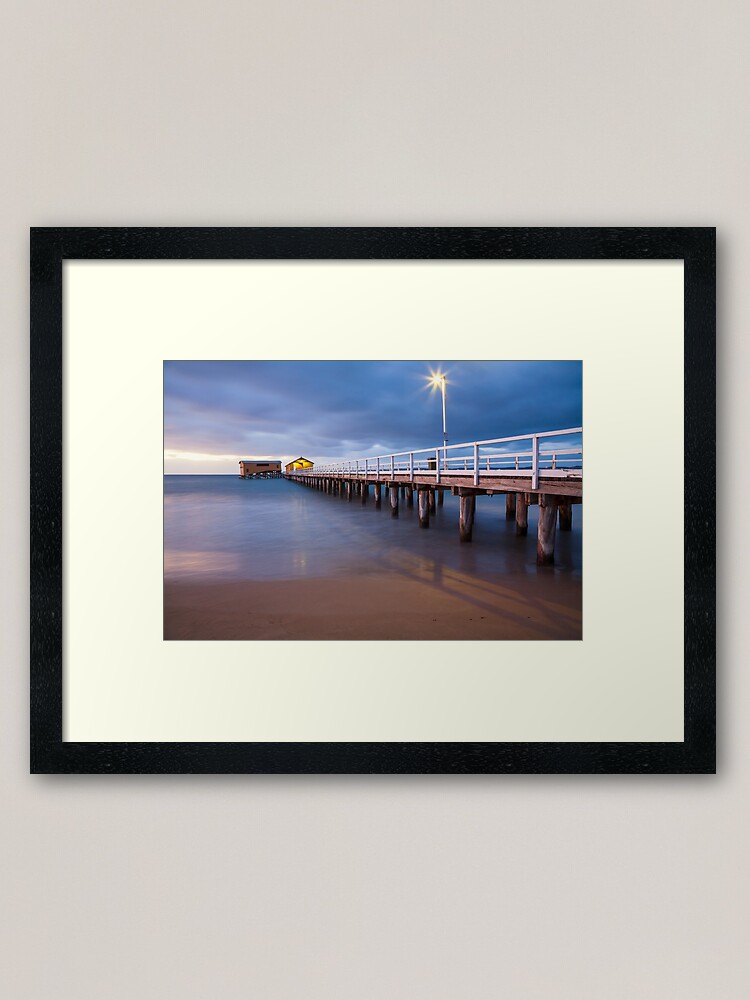 Thumbnail 1 of 7, Framed Art Print, Queenscliff Pier Autumn Dawn, Victoria, Australia designed and sold by Chockstone.