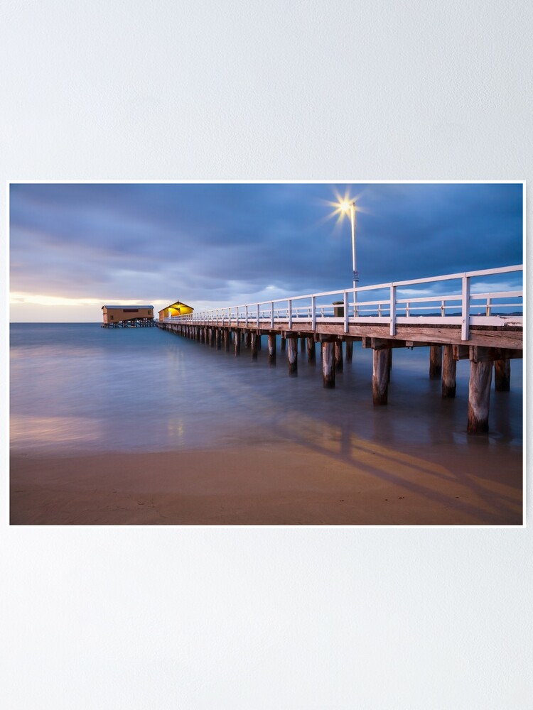 Thumbnail 2 of 3, Poster, Queenscliff Pier Autumn Dawn, Victoria, Australia designed and sold by Chockstone.