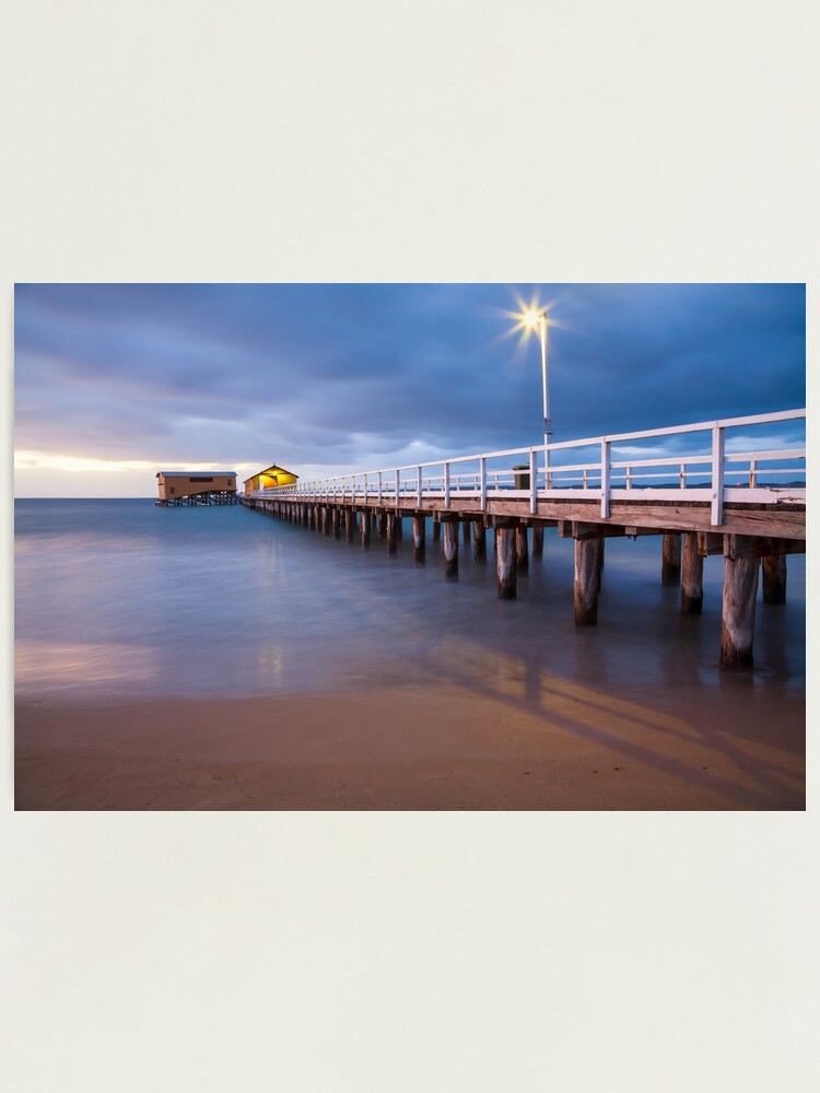 Thumbnail 1 of 3, Photographic Print, Queenscliff Pier Autumn Dawn, Victoria, Australia designed and sold by Chockstone.
