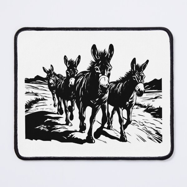 Artikelvorschau, Maultier-Esel Esel Burro Mini-Cartoon-Galopp-Laufpferd-Ranch-Tier  entworfen und verkauft von inkoutninja.