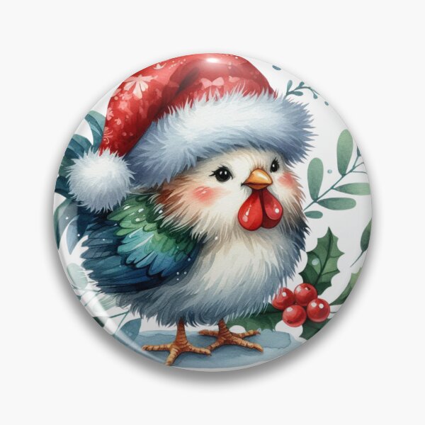 Item preview, Festive Cluck: Christmas Chicken with Santa Hat and Mistletoe designed and sold by TeetasticBtque.
