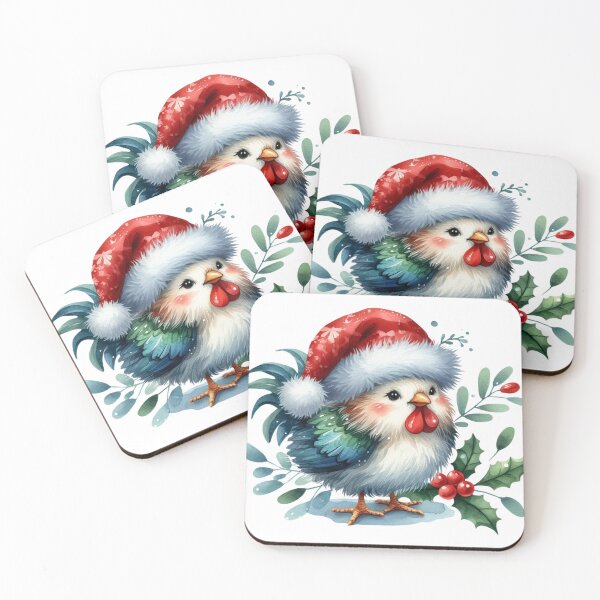 Item preview, Festive Cluck: Christmas Chicken with Santa Hat and Mistletoe designed and sold by TeetasticBtque.
