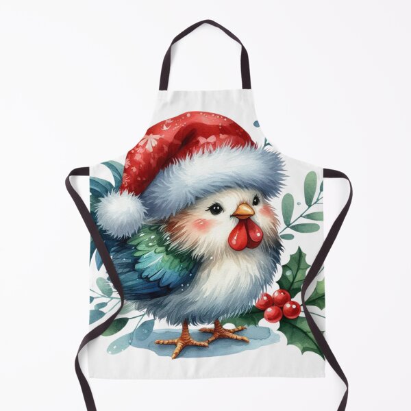 Item preview, Festive Cluck: Christmas Chicken with Santa Hat and Mistletoe designed and sold by TeetasticBtque.