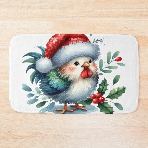 Item preview, Festive Cluck: Christmas Chicken with Santa Hat and Mistletoe designed and sold by TeetasticBtque.