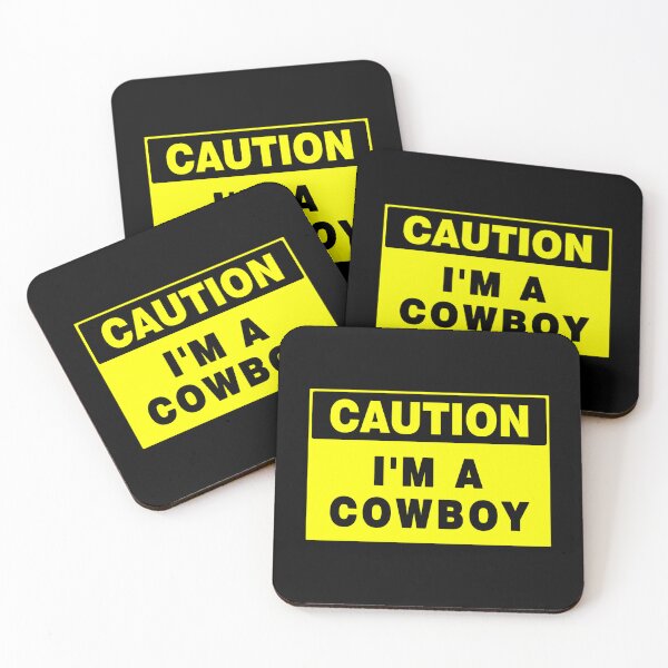 Item preview, Caution I'm A Cowboy, Yellow Sign with Bold Black Font designed and sold by AASparksDesigns.