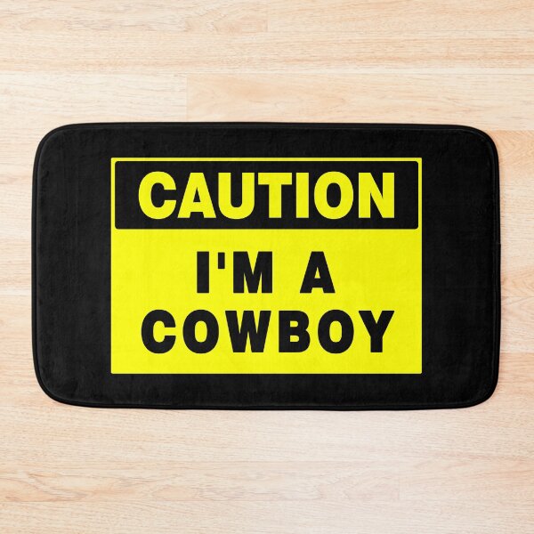 Item preview, Caution I'm A Cowboy, Yellow Sign with Bold Black Font designed and sold by AASparksDesigns.