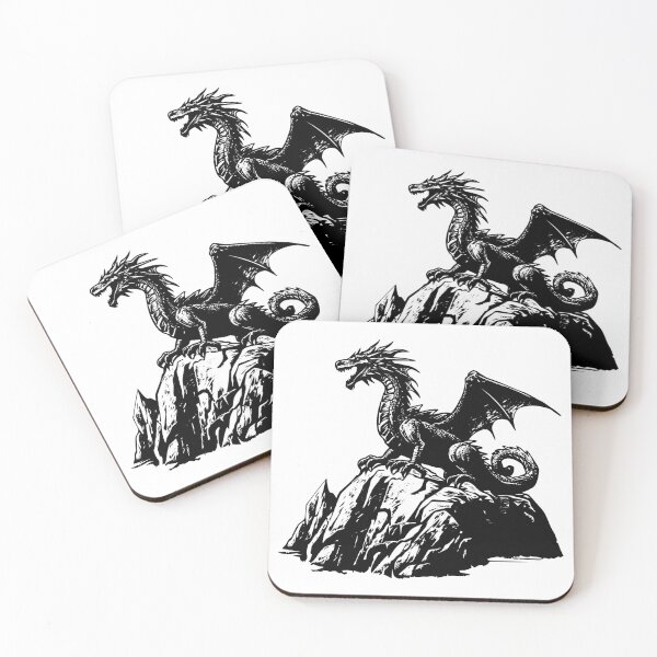 Item preview, Dragon Drache Dungeons Winged Mythical Creature Cliff designed and sold by inkoutninja.