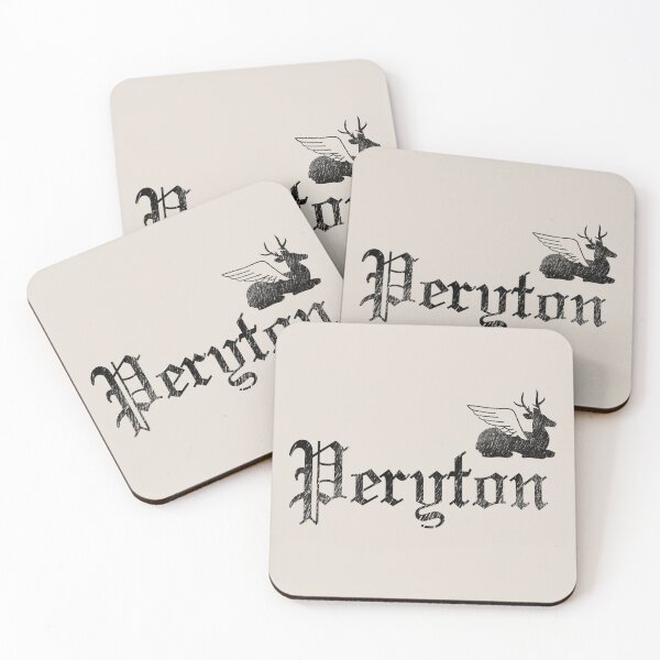 Item preview, Black letter script with a peryton designed and sold by GothicByNature.