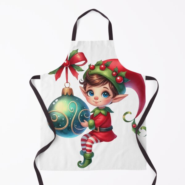 Item preview, Jolly Elf: Bright Blue-Eyed Helper with a Festive Green Ornament designed and sold by TeetasticBtque.