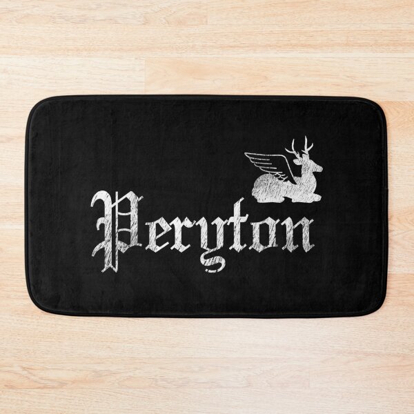 Item preview, Black letter script in white with a peryton designed and sold by GothicByNature.