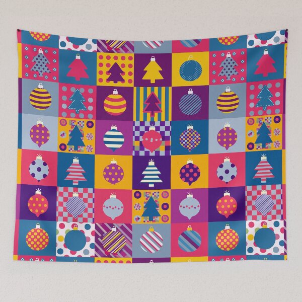 Item preview, A Festive Pattern of Christmas Trees and Ornaments designed and sold by 89BLACK.