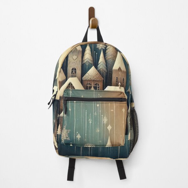 Item preview, Stylized angel over the winter Christmas city illustration designed and sold by 4Seasons.